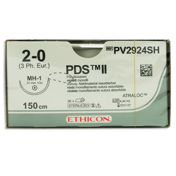 PDS II ZV2924SH lila 2/0 rund nål MH-1 150 cm /36