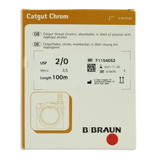 Catgut Krom Braun F1154052 ofärgad 2/0 100 m /fl