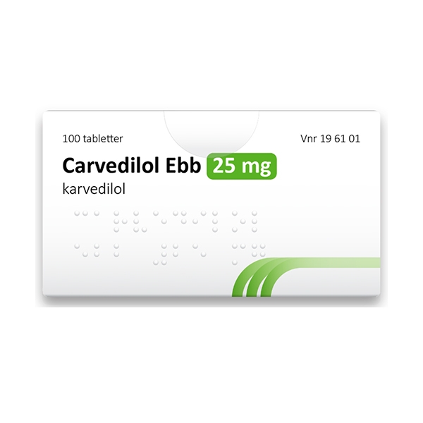 Carvedilol Ebb 25 mg 100 tabletter