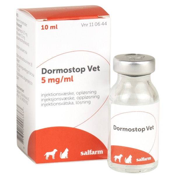 Dormostop Vet, injektionsvätska, lösning 5 mg/ml 10 ml