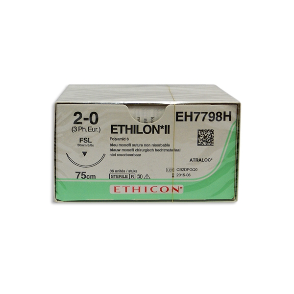 Ethilon II EH7798H blå 2/0 OS nål FSL 75 cm / 36