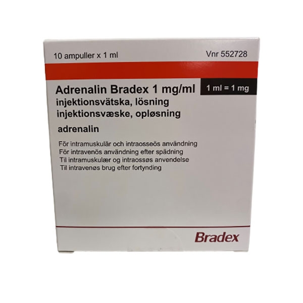 Adrenalin Bradex 1 mg/ml 10 x 1 ml