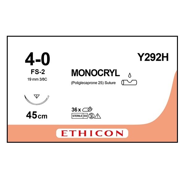 Monocryl Y292H ufarget 4/0 OS nål FS-2 45 cm /36