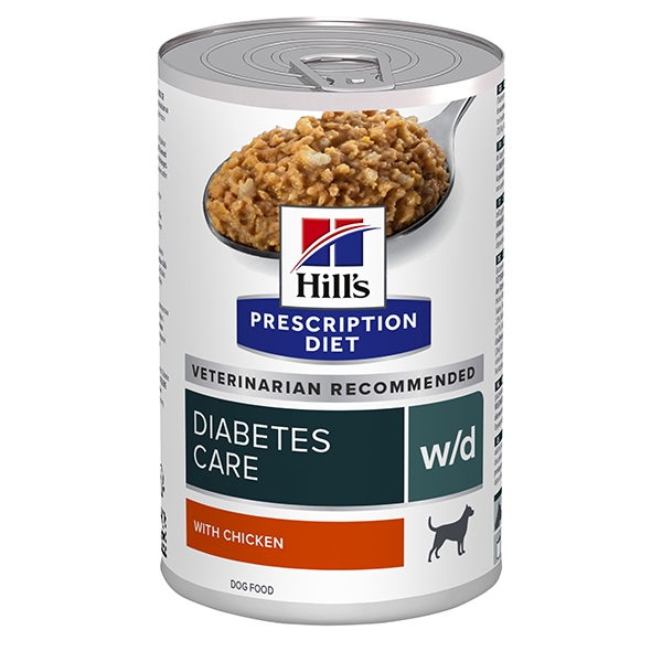 Hill's PRESCRIPTION DIET w/d Diabetes Care våtfôr til hund med kylling 12x370g boks