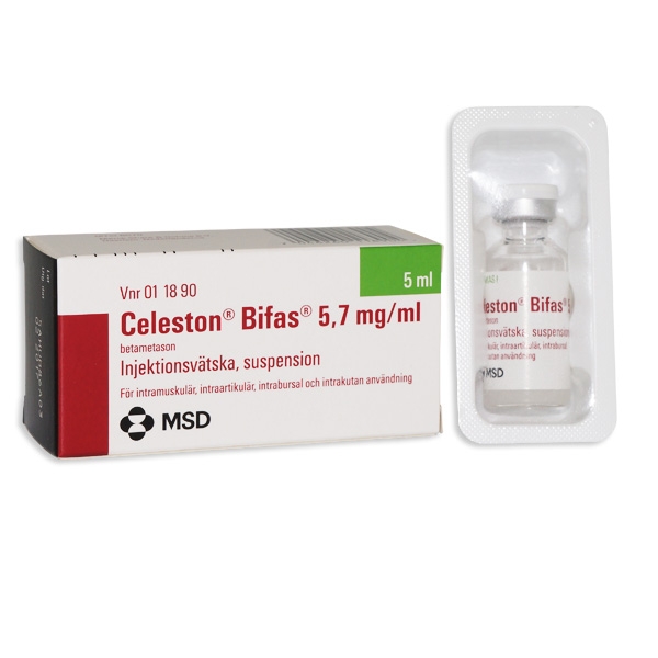 Celeston® bifas® Injektionsvätska, suspension 5,7 mg/ml Injektionsflaska 5 ml