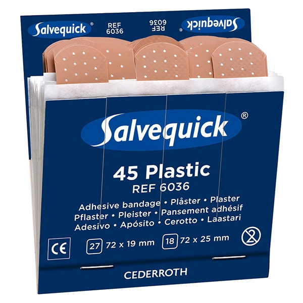 Salvequick Refill plastplåster nr 6036 6x45 /fp