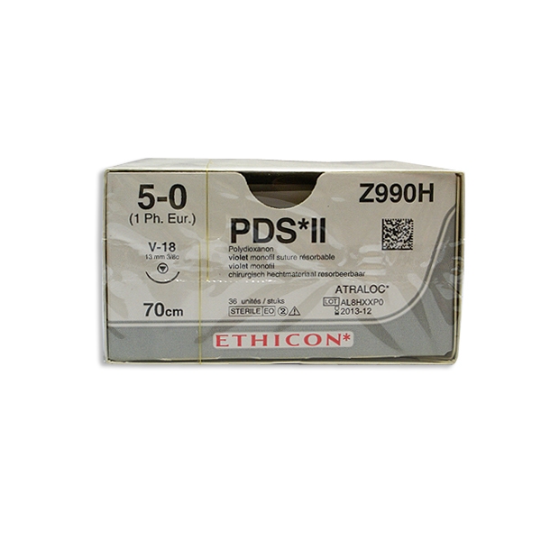 PDS II Z990H lila 5/0 tapercut nål V-18 70 cm /36