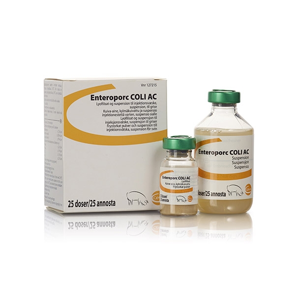 Enteroporc COLI AC, frystorkat pulver & suspension till injektionsvätska 25 doser