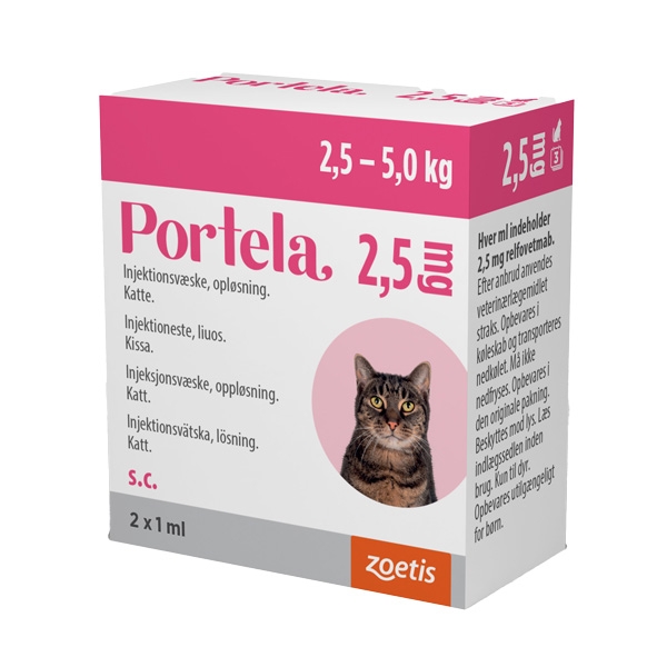 Portela injektionsvätska 2,5 mg 2 x 1 ml