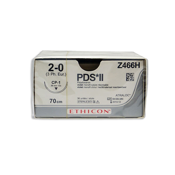 PDS II Z466H lila 2/0 OS nål CP-1 70 cm /36