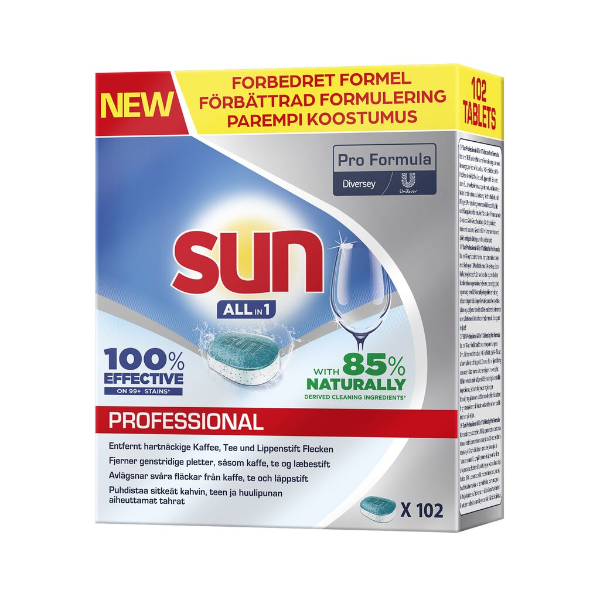 Maskinopvaskemiddel Sun professional tabletter / 100