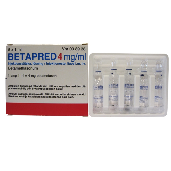 Betapred 4 mg/ml injektionsvätska 5 x 1 ml