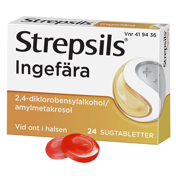 Strepsils Ingefära, sugtablett, 24 st