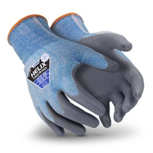 Helix Seamless Micro Foam Nitrile Coated Palm Gloves, 2066, Cut A3, Blue/Gray